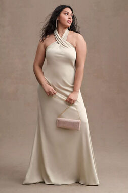 BHLDN Anthropologie Ruby Twist Gown in Champagne 12 NEW